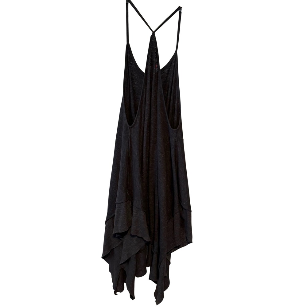 We The Free Black Asymmetrical Handkerchief Hem Slip Dress - Picture 2 of 11